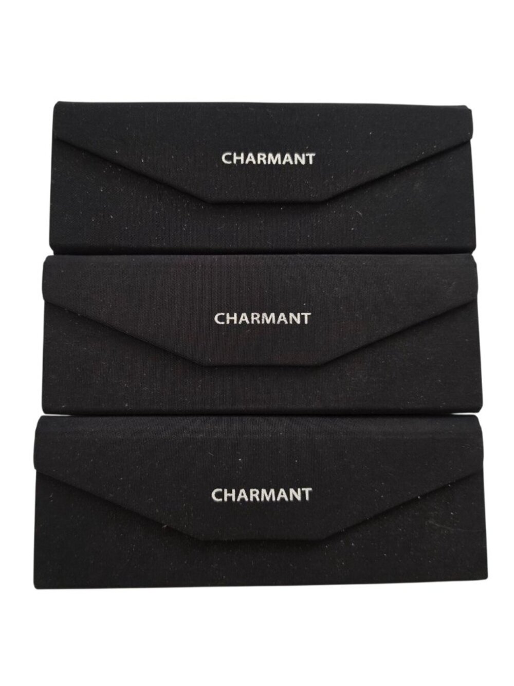 Lot of 3 NOS Charmant Folding Eyeglass Cases Collapsible Travel Optical Case